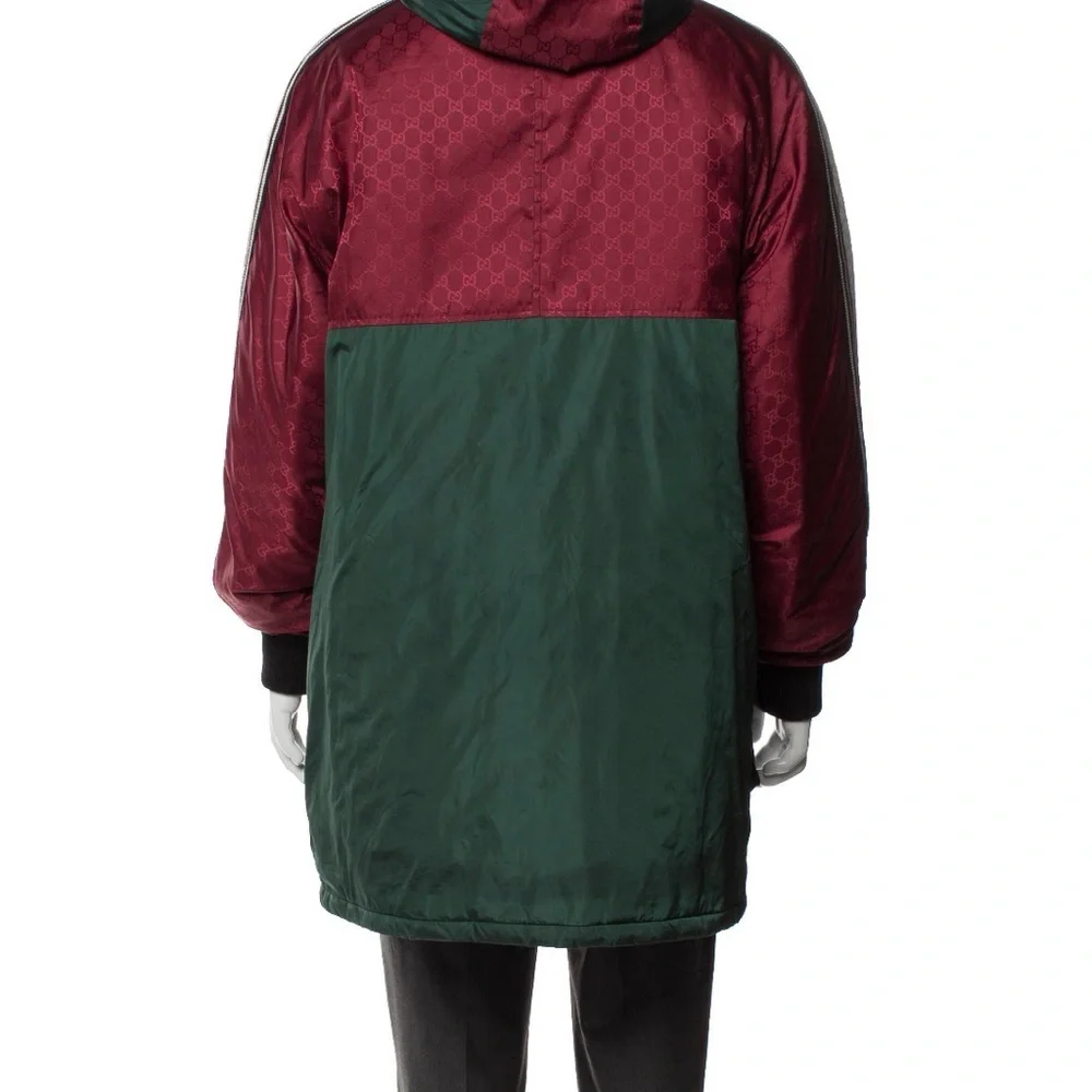 Gucci Green and Burgundy Hooded parka Coat
